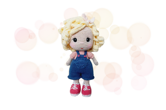 blonde girl crochet